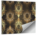 Gold Peacock Feather Pattern Wall Art
