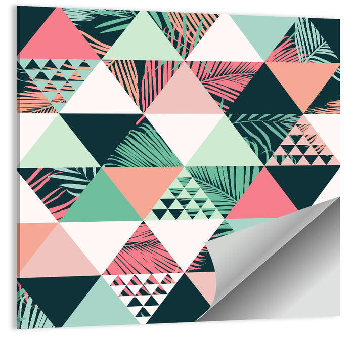 Geometric Tropical Palm Leaves Wall Art as a poster print
