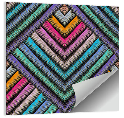 Striped Embroidery Pattern Wall Art