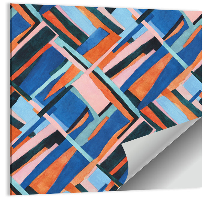 Watercolor Diagonal Grid Wall Art as a poster print