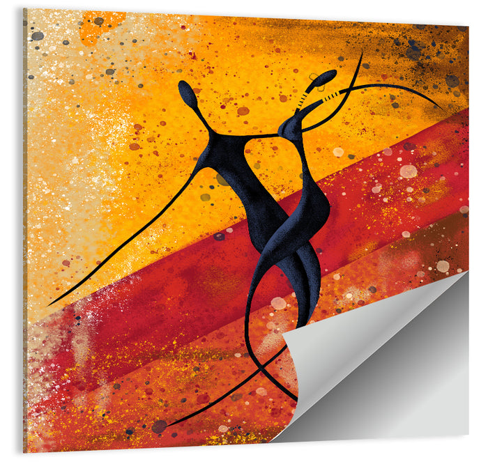 Passionate African Dance Illustration Wall Art as a poster print