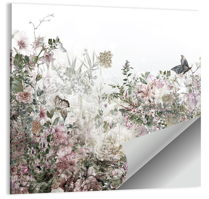Faded Watercolor Floral Garden Wall Art as a poster print