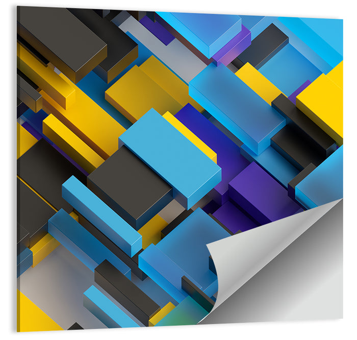 Isometric Brick Layers Wall Art as a poster print