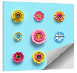 Craft Paper Flowers Wall Art