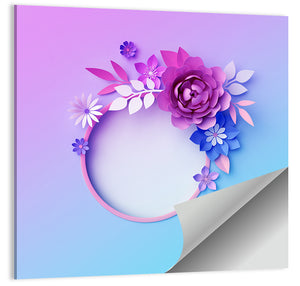 3d Neon Paper Flowers Wall Art