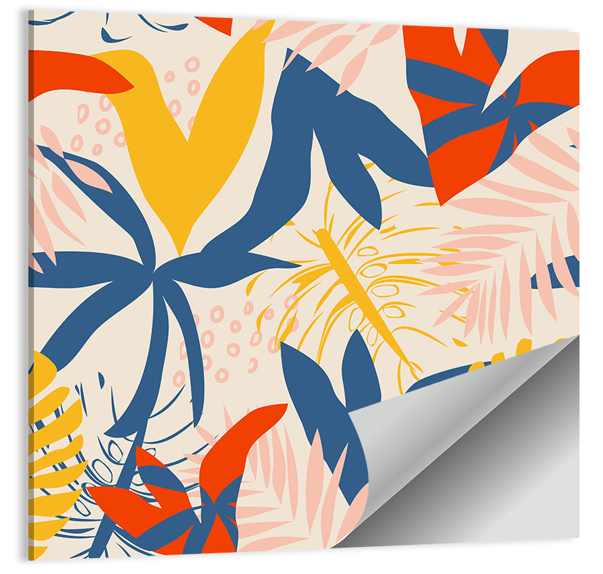 Bright Summer Tropical Pattern Wall Art