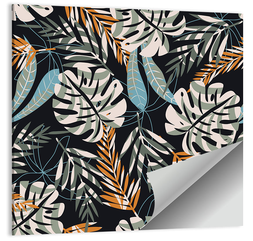 Monstera and Palm Leaves Pattern Wall Art