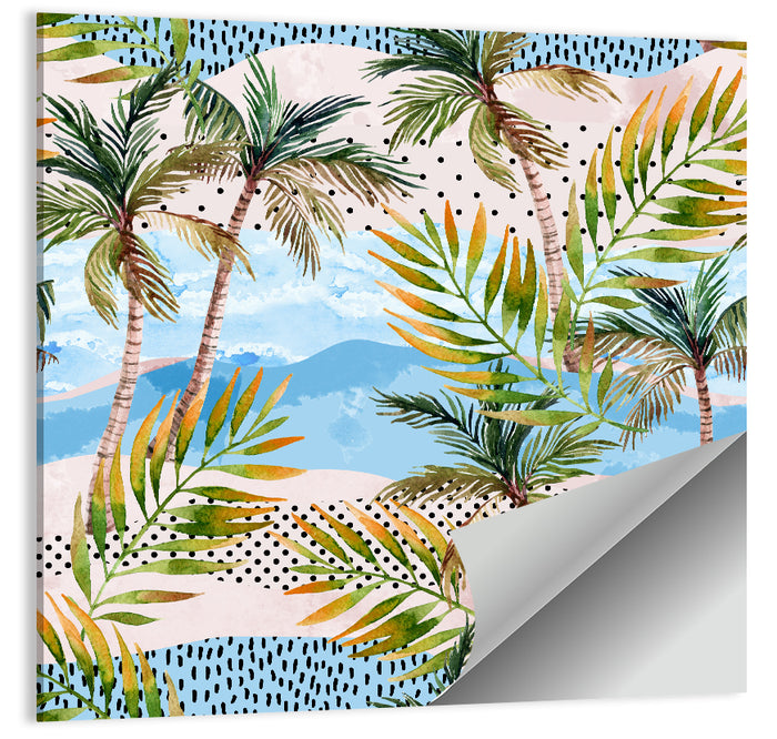 Watercolor Palm Trees Wall Art as a poster print