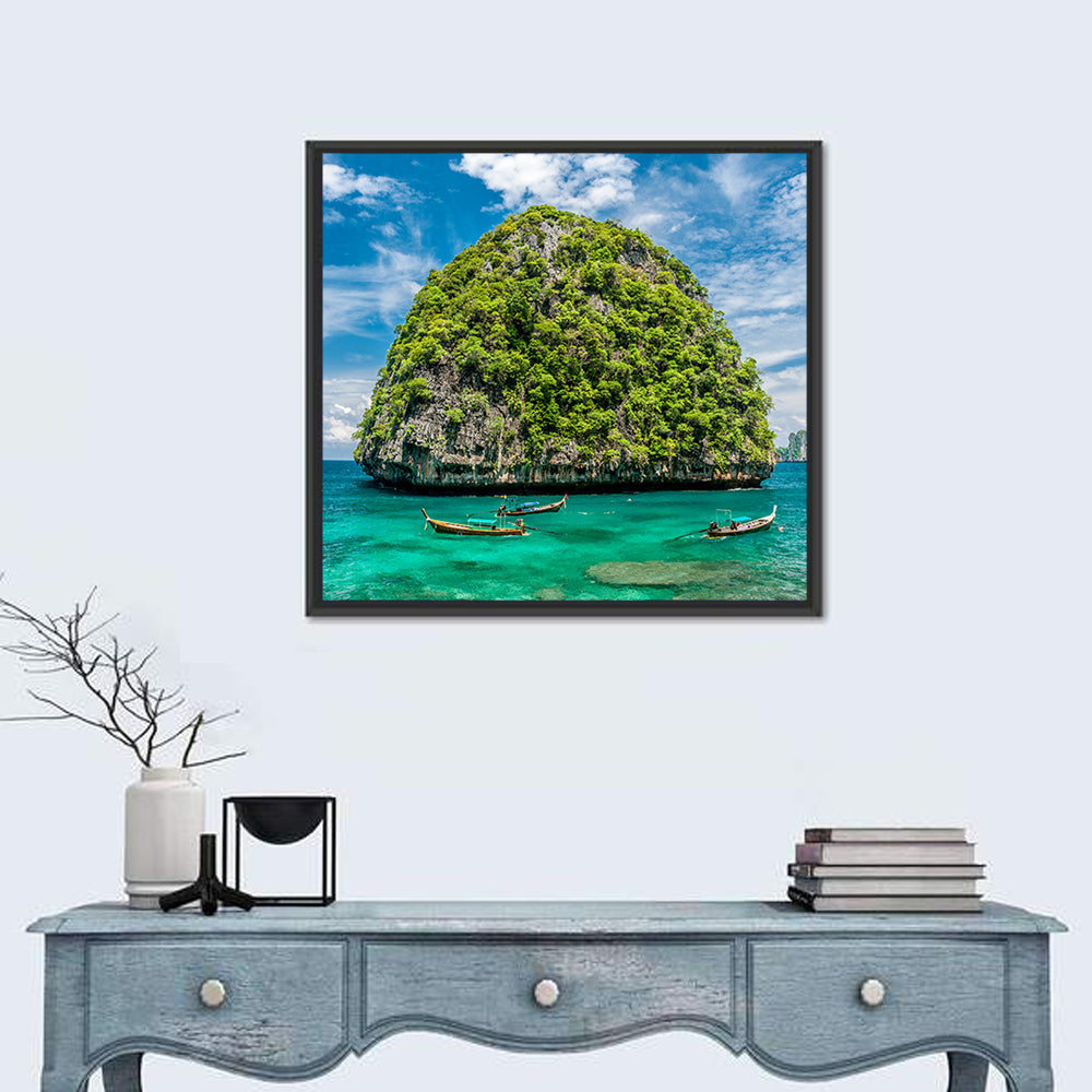 Krabi Limestone Karst Island Wall Art in a room, square
