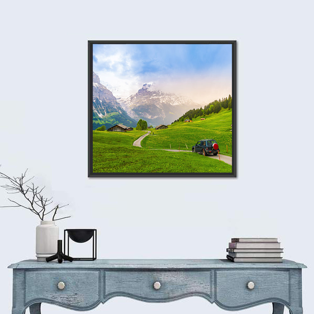 Grindelwald Alpine Village Road Wall Art