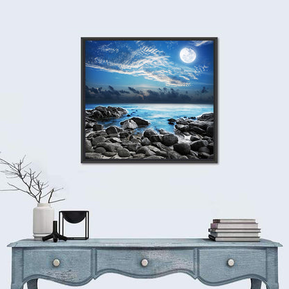 Full Moon Over Tropical Bay Wall Art