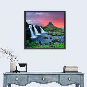 Kirkjufellsfoss Waterfall & Kirkjufell Mountain Wall Art