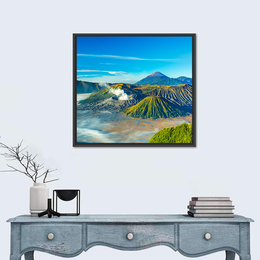 Mount Bromo at Sunrise Wall Art in a room, square