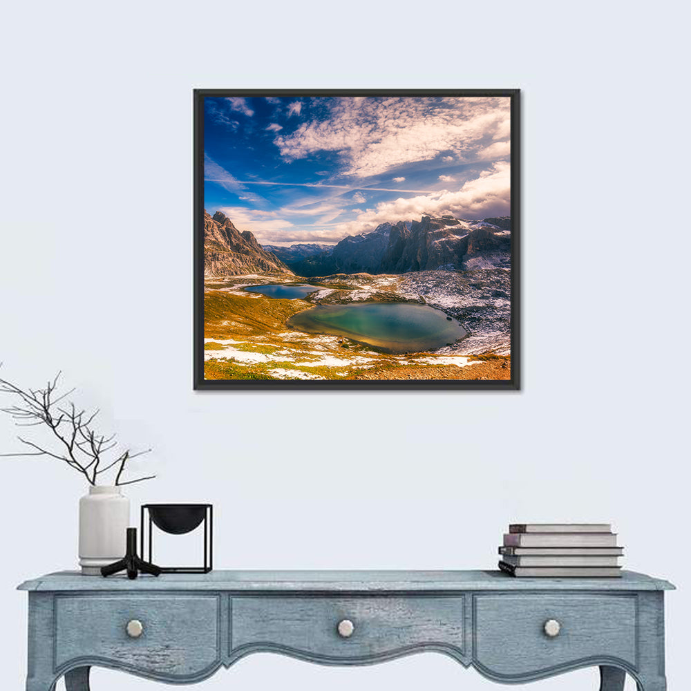 Del Piani Alpine Lakes Wall Art in a room, square
