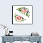 Mirrored Pink Rose Clusters Wall Art