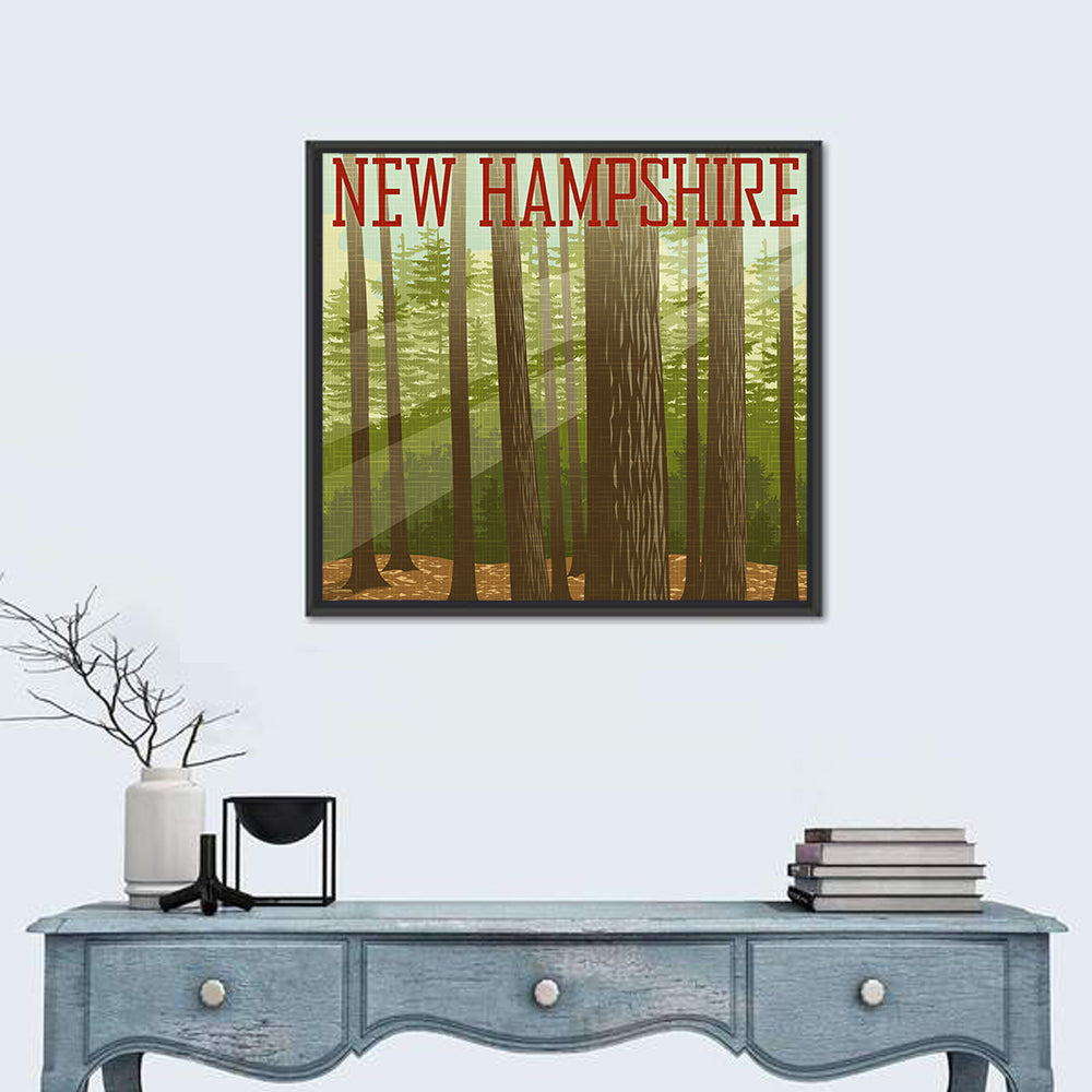 New Hampshire Forest Graphic Wall Art in a room, square
