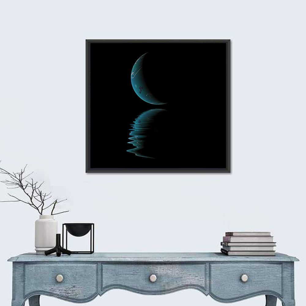 Surreal Planet Wall Art in a room, square