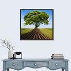 Solitary Tree on Plowed Hill Wall Art
