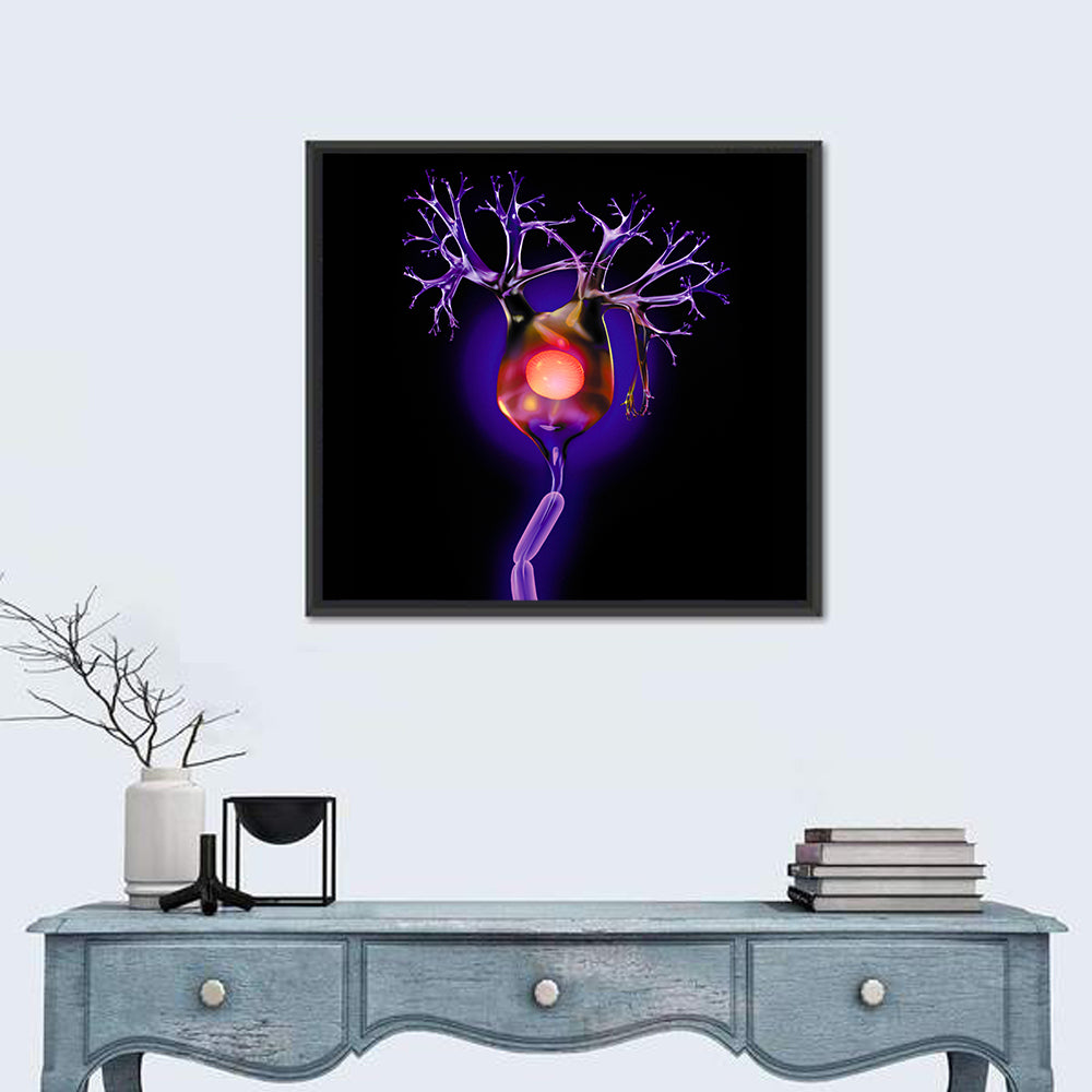 Microscopic Human Neuron Illustration Wall Art
