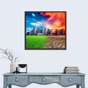 Global Warming Effect In City Wall Art