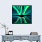Northern Lights Over Mountain Lake, Norway Wall Art