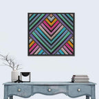 Embroidered Chevron Stripe Pattern Wall Art