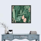 Polka Dot Tropical Leaf Pattern Wall Art