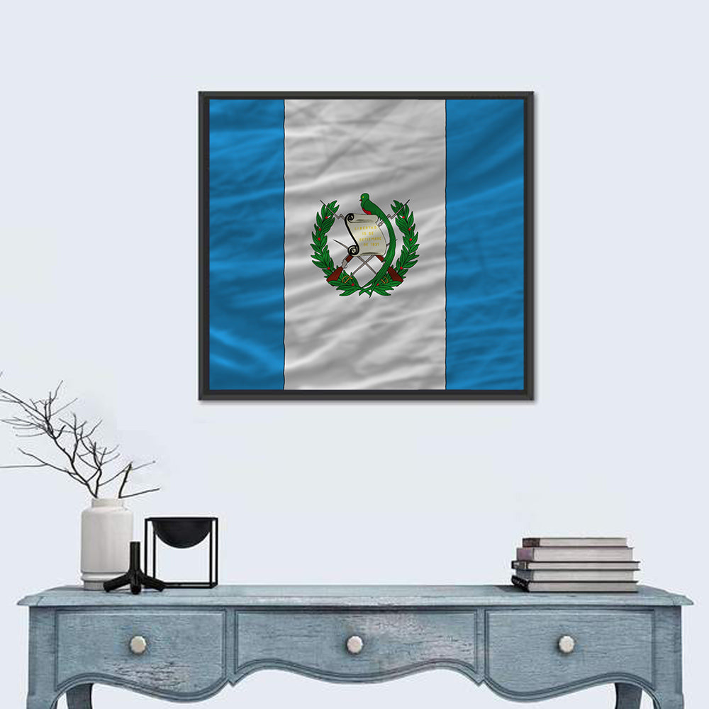 Guatemala Flag with Coat of Arms Wall Art