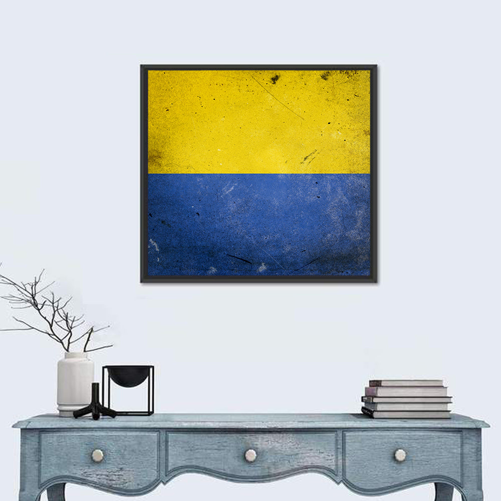 Distressed Ukraine Flag Wall Art