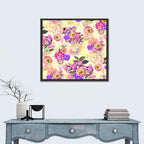 Summer Roses and Iris Pattern Wall Art