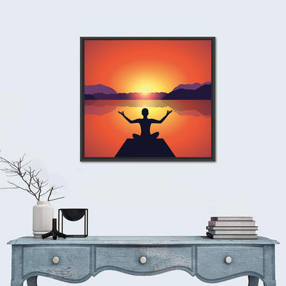 Peaceful Meditation Silhouette Wall Art