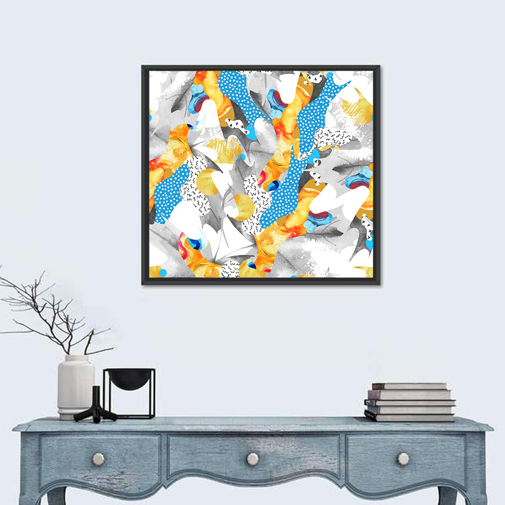 Fluid Leaf Shapes Pattern Wall Art