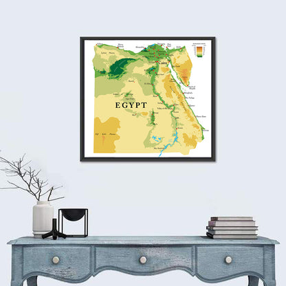 Egypt Physical Map Wall Art