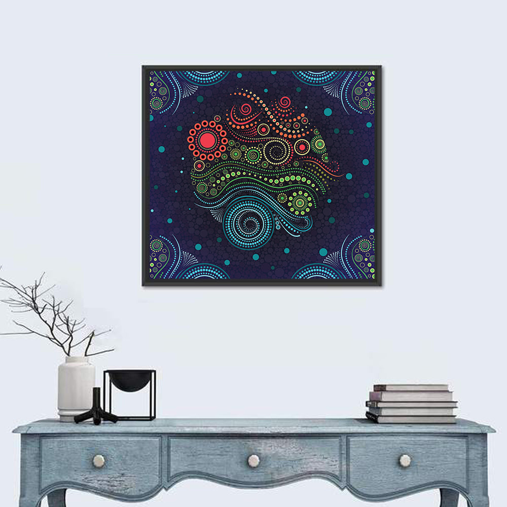 Concentric Floral Dot Illustration Wall Art