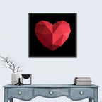 Low-poly Red Heart Wall Art