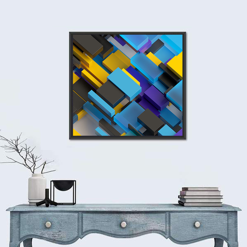 Isometric Brick Layers Wall Art