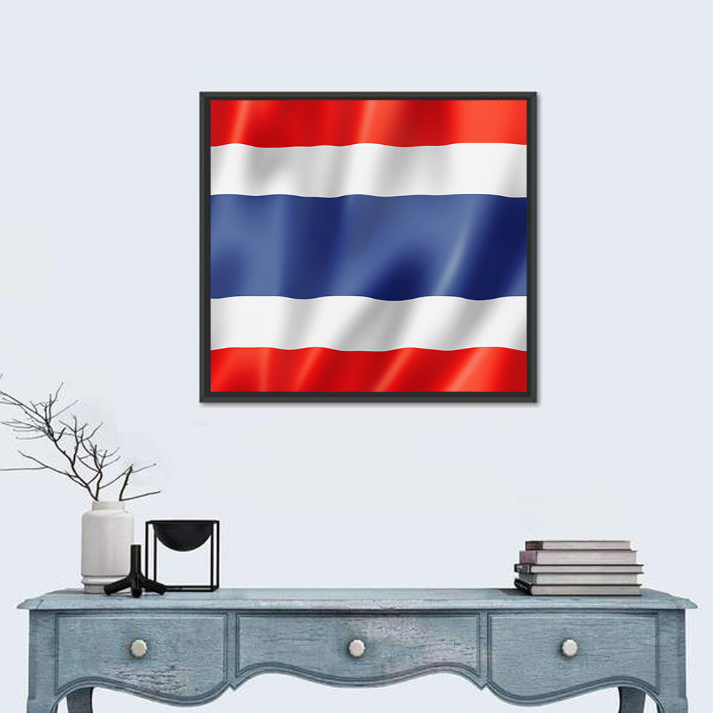 Thai Flag with Waving Stripes Wall Art
