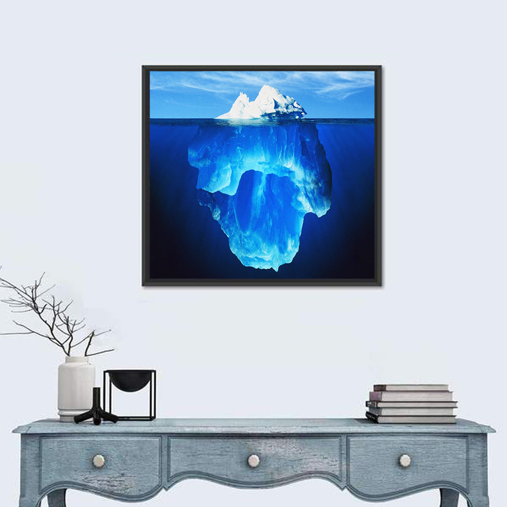 Split-level Melting Iceberg Wall Art in a room, square
