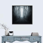 Strange Foggy Forest Path Wall Art