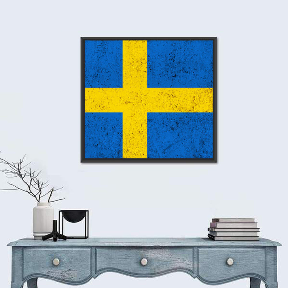 Weathered Swedish Flag Wall Art