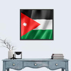 Jordan Flag with White Seven-pointed Star Wall Art
