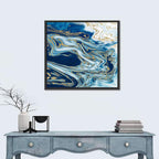 Blue Marble with Gold Veins Wall Art