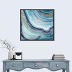 Navy and Gold Agate Slice Wall Art