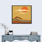 Terracotta Sunset Landscape Wall Art