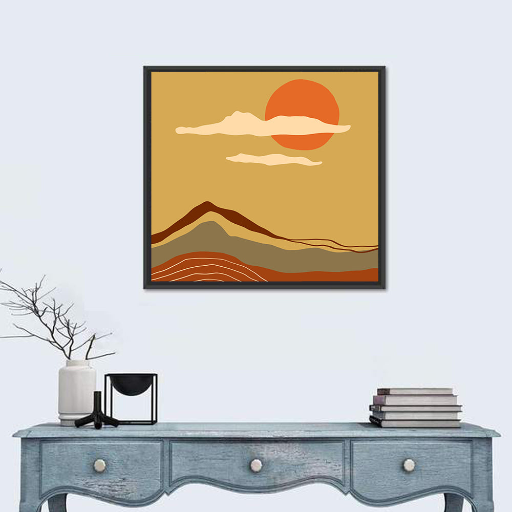 Terracotta Sunset Landscape Wall Art