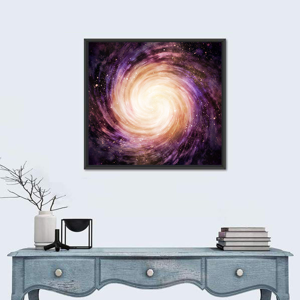 Spiral Galaxy with Golden Core Wall Art