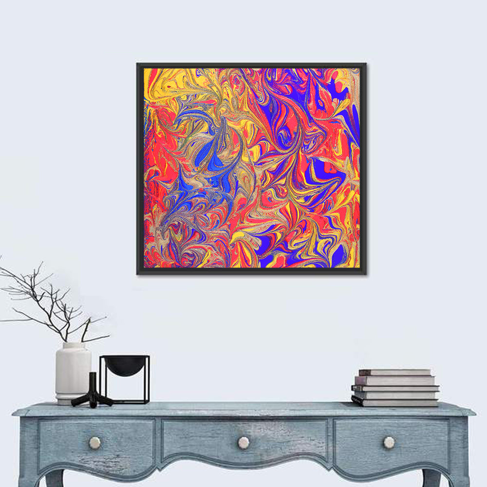 Vibrant Marbled Swirl Abstract Wall Art