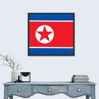 North Korean Flag Graphic Wall Art