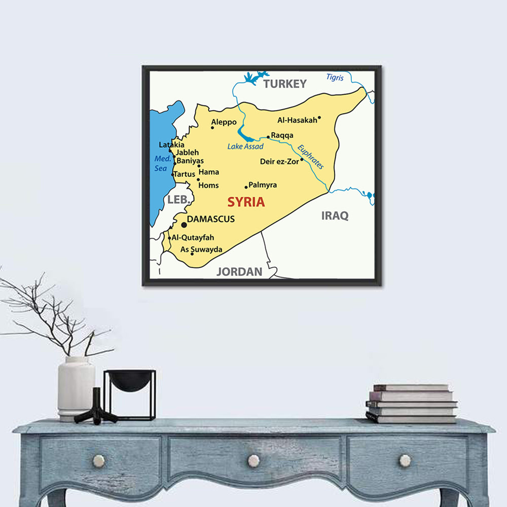 Map of Syria Wall Art