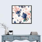 Peach Watercolor Rose Pattern Wall Art